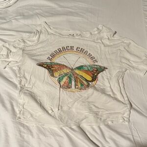 Women’s White Butterfly Graphic T-Shirt